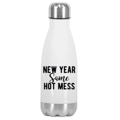 New Year Same Hot Mess Resolutions Workout Funny Party Funny Gift Stainless Steel Insulated Water Bottle