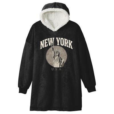 New York Statue of Liberty Artwork Hooded Wearable Blanket