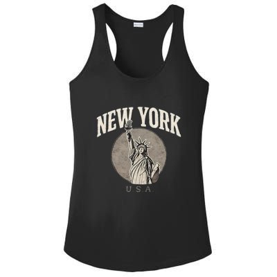 New York Statue of Liberty Artwork Ladies PosiCharge Competitor Racerback Tank