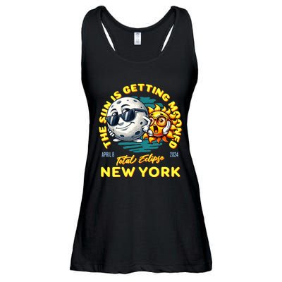 New York Solar Eclipse Apr 8 2024 Sun Is Getting Mooned Ladies Essential Flowy Tank