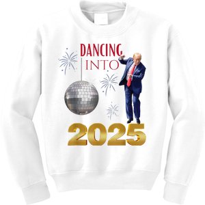 New Year Trump Dancing 2025 Maga Funny Party Countdown Kids Sweatshirt