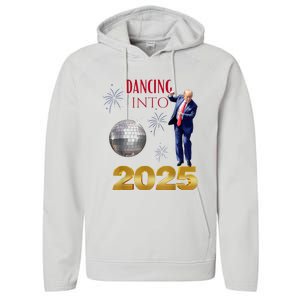 New Year Trump Dancing 2025 Maga Funny Party Countdown Performance Fleece Hoodie