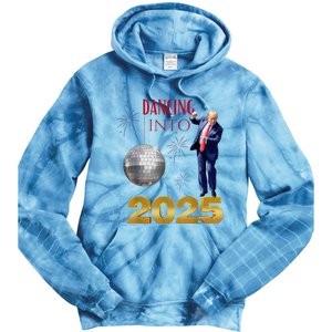 New Year Trump Dancing 2025 Maga Funny Party Countdown Tie Dye Hoodie