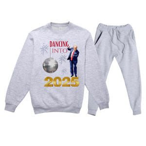 New Year Trump Dancing 2025 Maga Funny Party Countdown Premium Crewneck Sweatsuit Set