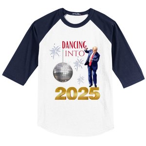 New Year Trump Dancing 2025 Maga Funny Party Countdown Baseball Sleeve Shirt