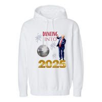 New Year Trump Dancing 2025 Maga Funny Party Countdown Garment-Dyed Fleece Hoodie