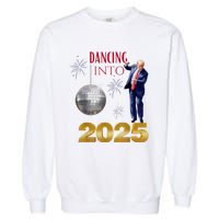 New Year Trump Dancing 2025 Maga Funny Party Countdown Garment-Dyed Sweatshirt