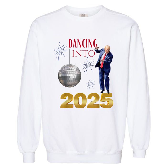 New Year Trump Dancing 2025 Maga Funny Party Countdown Garment-Dyed Sweatshirt