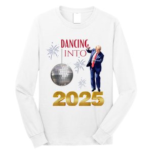 New Year Trump Dancing 2025 Maga Funny Party Countdown Long Sleeve Shirt