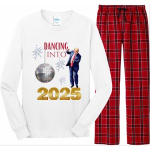 New Year Trump Dancing 2025 Maga Funny Party Countdown Long Sleeve Pajama Set