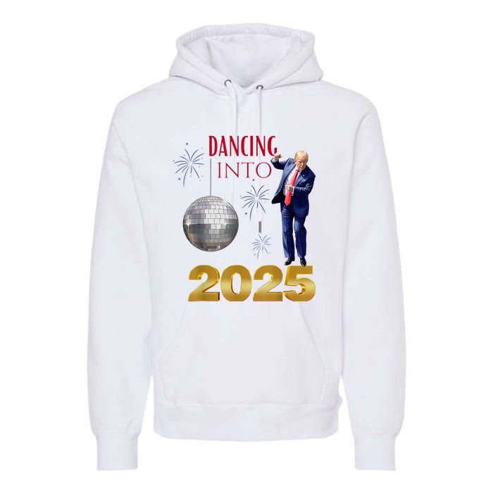 New Year Trump Dancing 2025 Maga Funny Party Countdown Premium Hoodie