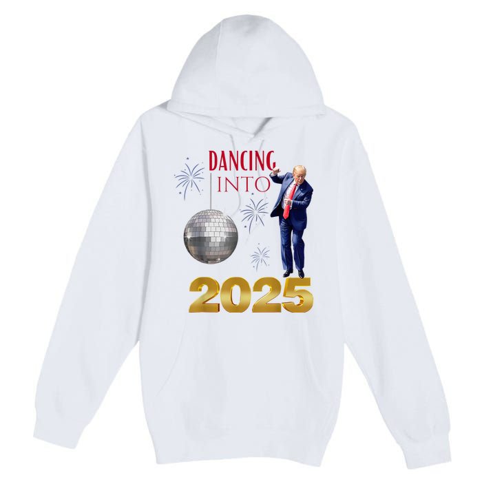 New Year Trump Dancing 2025 Maga Funny Party Countdown Premium Pullover Hoodie