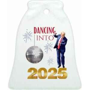 New Year Trump Dancing 2025 Maga Funny Party Countdown Ceramic Bell Ornament