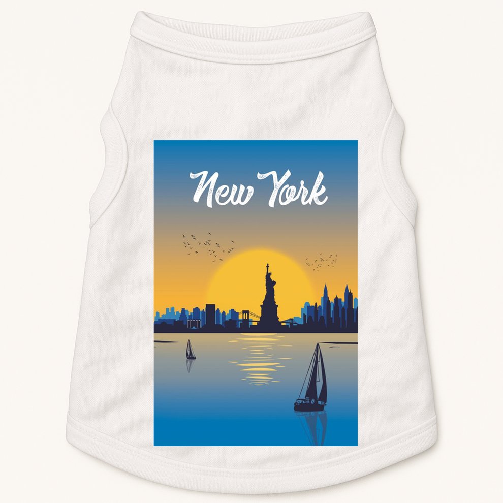 New York Travel Poster Doggie Tank