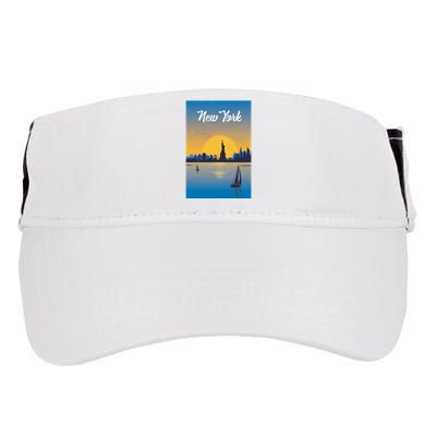 New York Travel Poster Adult Drive Performance Visor