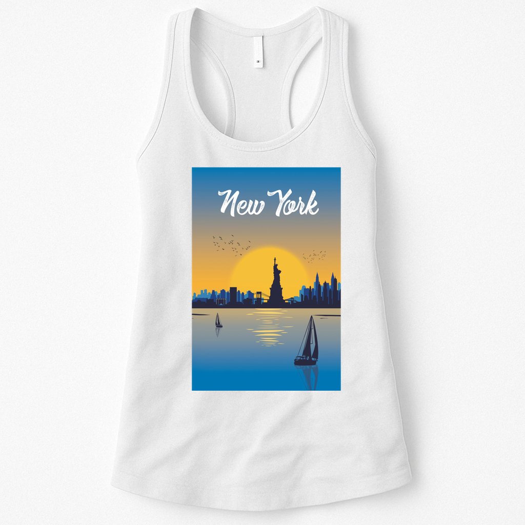 New York Travel Poster Womens Tank Top