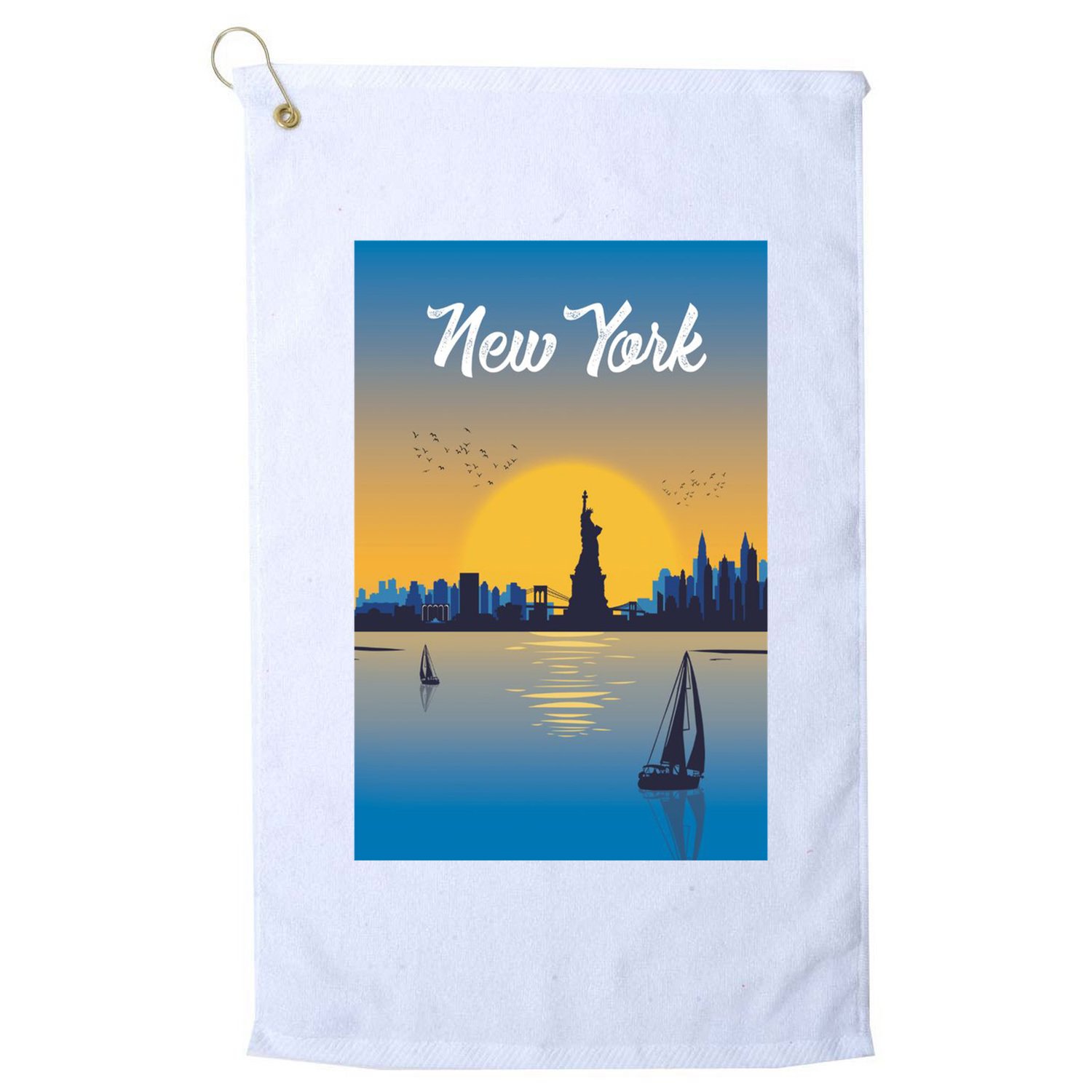 New York Travel Poster Golf Towel
