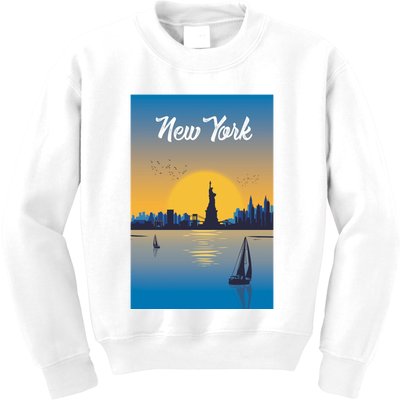 New York Travel Poster Kids Sweatshirt