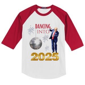 New Year Trump Dancing 2025 Maga Funny Party Countdown Kids Colorblock Raglan Jersey