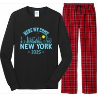 New York Trip 2025 Here We Come Matching Family Vacation Long Sleeve Pajama Set