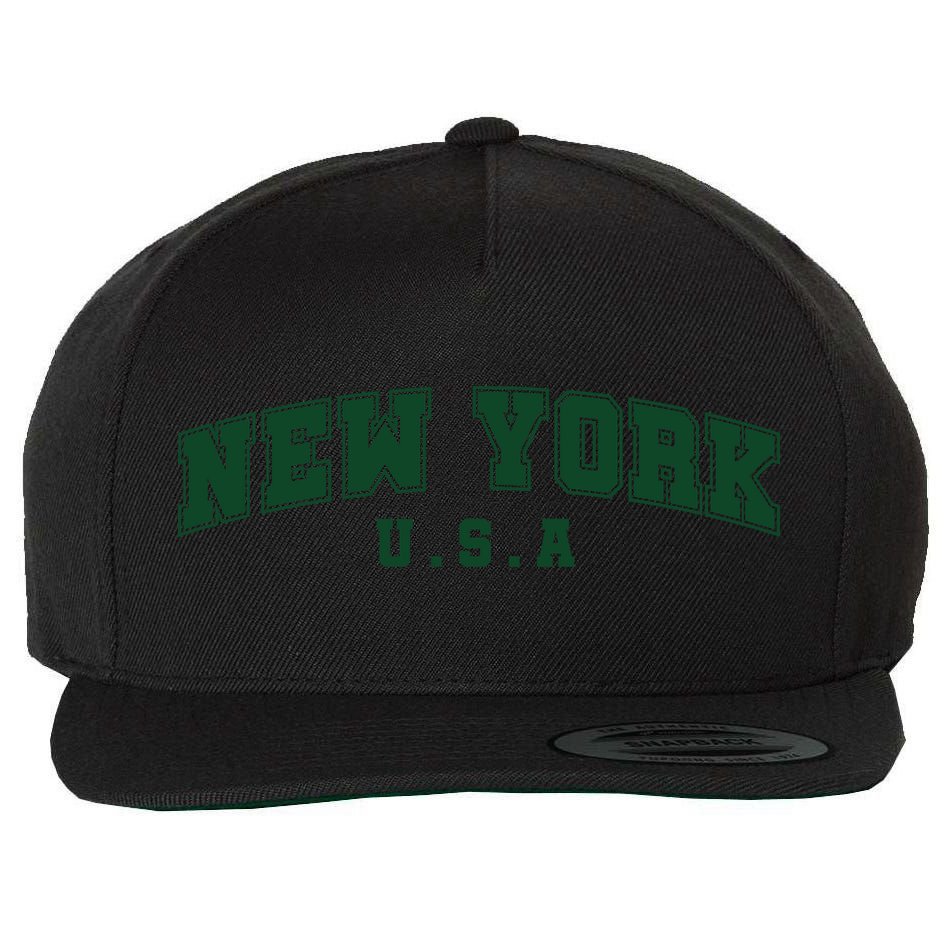 New York USA Wool Snapback Cap