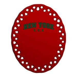 New York USA Ceramic Oval Ornament