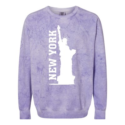 New York Usa Statue Of Liberty Colorblast Crewneck Sweatshirt