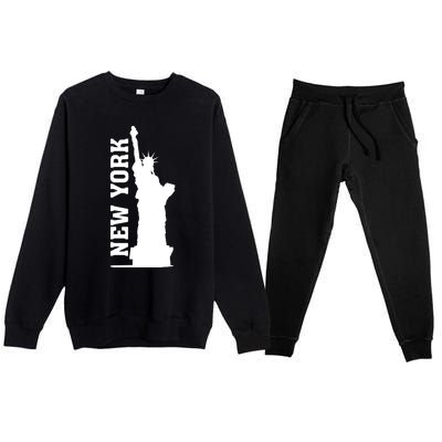 New York Usa Statue Of Liberty Premium Crewneck Sweatsuit Set