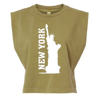 New York Usa Statue Of Liberty Garment-Dyed Women's Muscle Tee