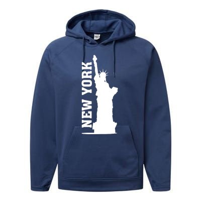 New York Usa Statue Of Liberty Performance Fleece Hoodie