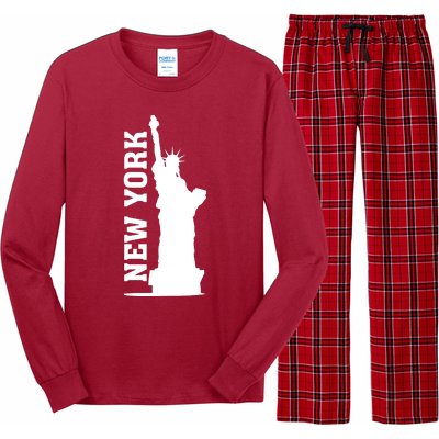 New York Usa Statue Of Liberty Long Sleeve Pajama Set