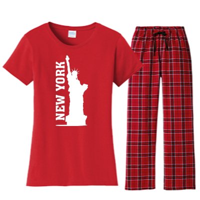 New York Usa Statue Of Liberty Women's Flannel Pajama Set