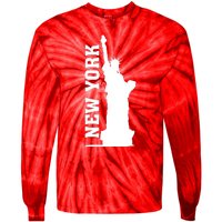 New York Usa Statue Of Liberty Tie-Dye Long Sleeve Shirt