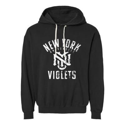 New York University NYU Violets Large Garment-Dyed Fleece Hoodie