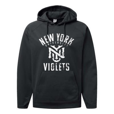 New York University NYU Violets Large Performance Fleece Hoodie