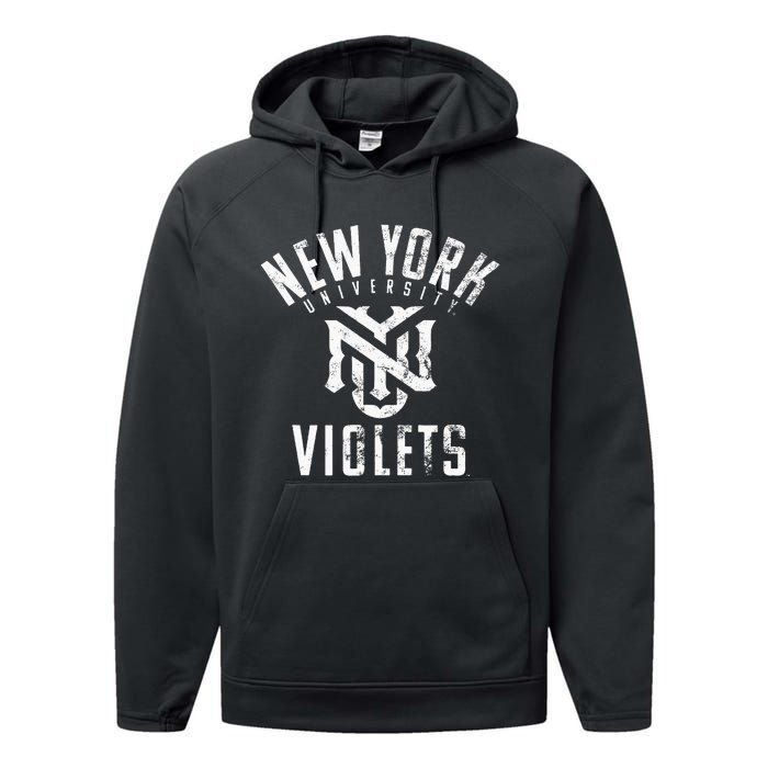 New York University NYU Violets Large Performance Fleece Hoodie