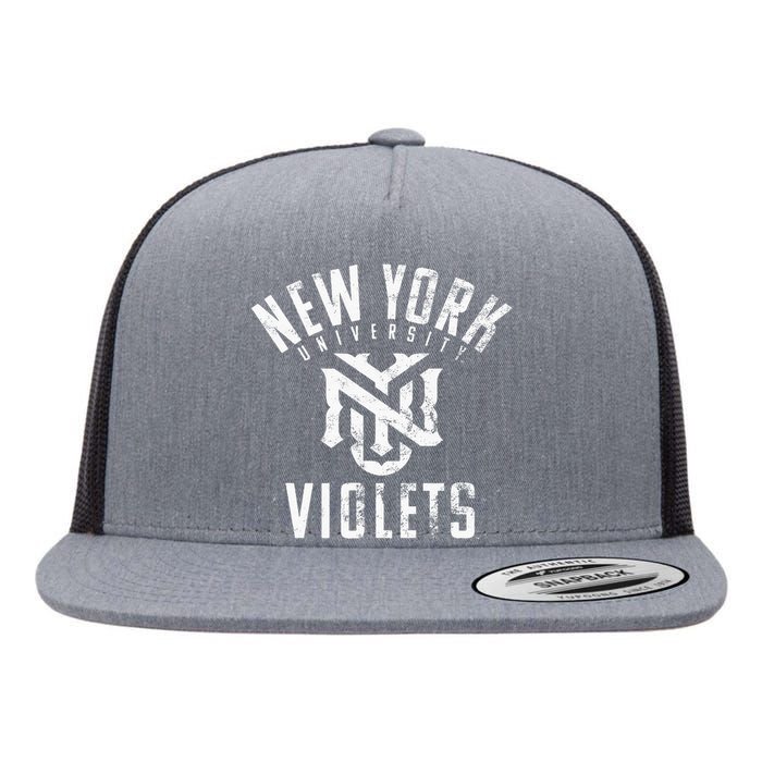 New York University NYU Violets Large Flat Bill Trucker Hat