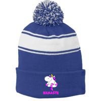 Namaste Yoga Unicorn Funny Magic Namaste Lovers Meaningful Gift Stripe Pom Pom Beanie