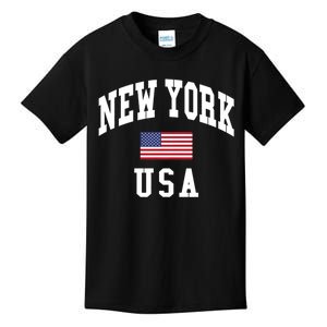 New York Usa Flag Classic Kids T-Shirt