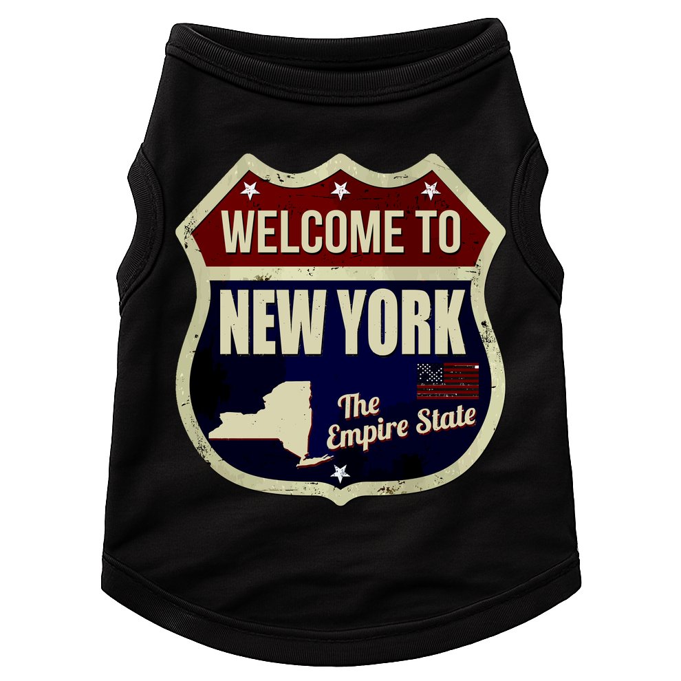 New York Vintage Metal Road Sign Logo Doggie Tank