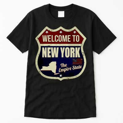 New York Vintage Metal Road Sign Logo Tall T-Shirt