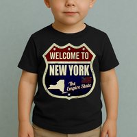New York Vintage Metal Road Sign Logo Toddler T-Shirt