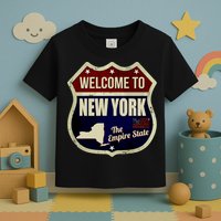 New York Vintage Metal Road Sign Logo Toddler T-Shirt