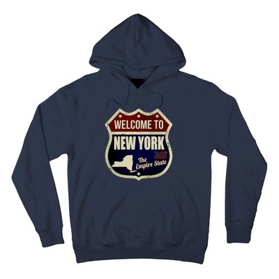 New York Vintage Metal Road Sign Logo Hoodie