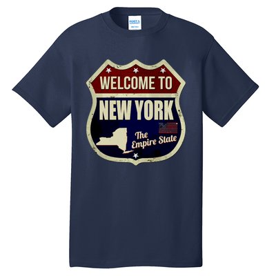 New York Vintage Metal Road Sign Logo Tall T-Shirt