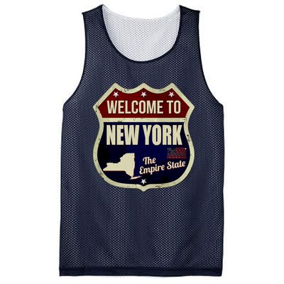 New York Vintage Metal Road Sign Logo Mesh Reversible Basketball Jersey Tank