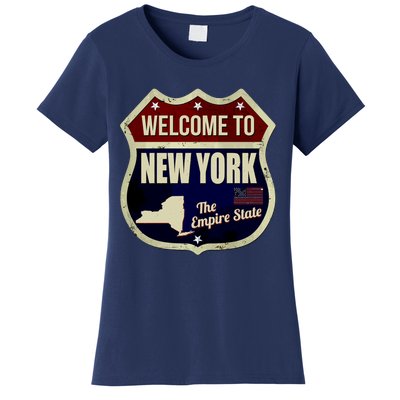 New York Vintage Metal Road Sign Logo Women's T-Shirt