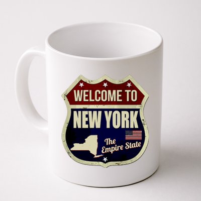 New York Vintage Metal Road Sign Logo Coffee Mug