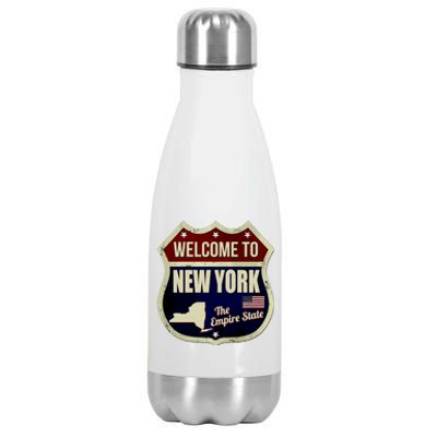 New York Vintage Metal Road Sign Logo Stainless Steel Insulated Water Bottle