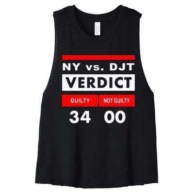 New York Versus Donald Trump Guilty 34 Counts Women's Racerback Cropped Tank